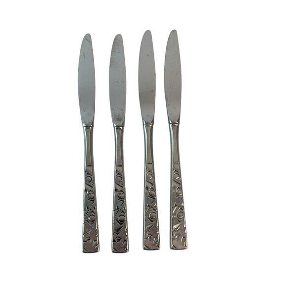1847 Rogers Bros Navaho Stainless Steel Flatware Cutlery Lot of 4 Knives - Picture 1 of 3